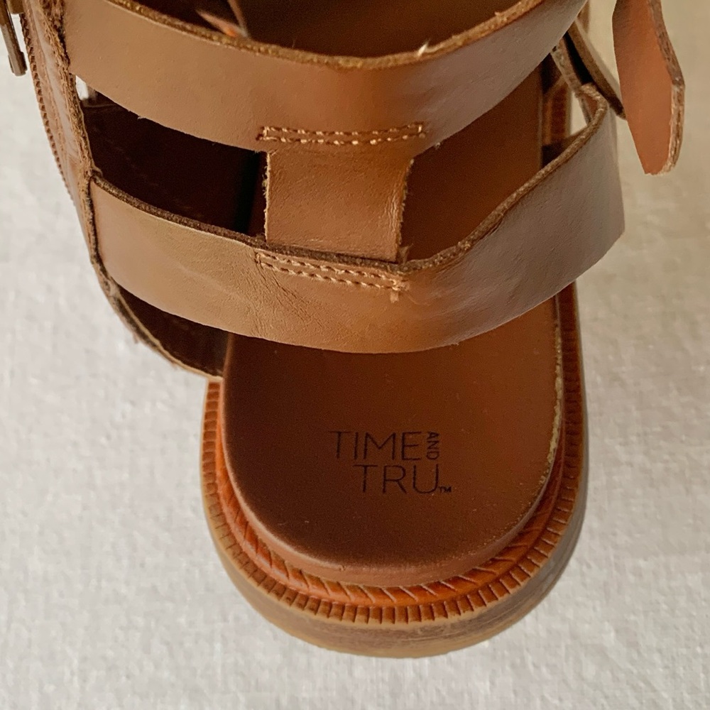 Time and Tru Vegan Leather Fishermancore Women’s Brown Gladiator Sandals 10 - Picture 5 of 9